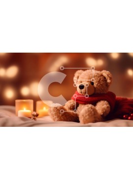 Intra Συλλεκτικό Ξύλινο Παζλ Plywood  4mm - Αρκουδάκι με κεριά και φώτα Σε Ξύλινο Κουτί - Διαστάσεις Puzzle: 10x10 cm – 25 κομμάτια