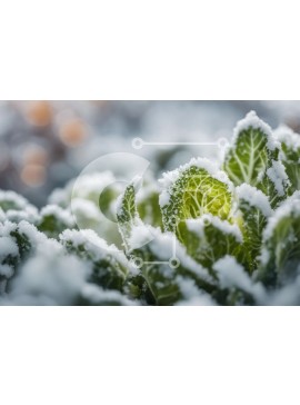 Intra Συλλεκτικό Ξύλινο Παζλ Plywood  4mm - Κοντινό πλάνο του χιονισμένου φαρμακευτικού φυτού Σε Ξύλινο Κουτί - Διαστάσεις: 10x10 cm – 25 κομμάτια