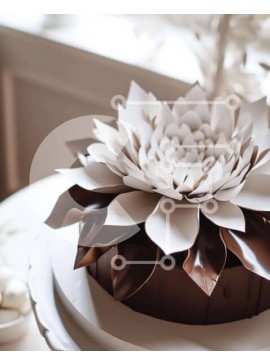 Σετ των 2 Intra Συλλεκτικό Ξύλινο Παζλ Plywood  4mm - Πολύπλοκα σχεδιασμένο κέικ λουλουδιών με διάσπαρτα κομμάτια σοκολάτας Σε Ξύλινο Κουτί - Διαστάσεις: 10x10 cm – 25 κομμάτια