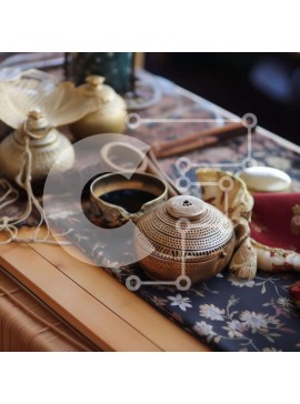 Intra Συλλεκτικό Ξύλινο Παζλ Plywood  4mm - Τραπέζι με παλαιομοδίτικη τσαγιέρα και διακοσμητικά είδη Σε Ξύλινο Κουτί - Διαστάσεις Puzzle: 10x10 cm – 25 κομμάτια