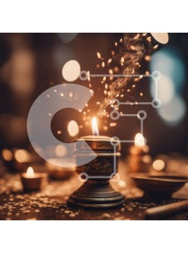 Intra Συλλεκτικό Ξύλινο Παζλ Plywood  4mm - Ξύλινο τραπέζι με θυμίαμα και κεριά για πνευματικές τελετουργίες Σε Ξύλινο Κουτί - Διαστάσεις Puzzle: 10x10 cm – 25 κομμάτια