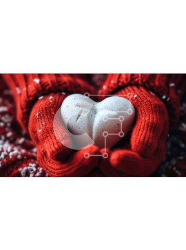 Intra Συλλεκτικό Ξύλινο Παζλ Plywood  4mm - Αντικείμενο σε σχήμα καρδιάς σε κόκκινα πλεκτά γάντια Σε Ξύλινο Κουτί - Διαστάσεις Puzzle: 10x10 cm – 25 κομμάτια