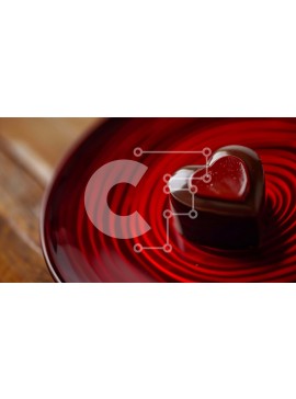 Σετ των 2 Intra Συλλεκτικό Ξύλινο Παζλ Plywood  4mm - Μπάρα σοκολάτας σε σχήμα καρδιάς σε κόκκινο πιάτο Σε Ξύλινο Κουτί - Διαστάσεις: 10x10 cm – 25 κομμάτια