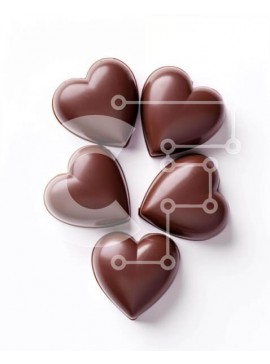 Σετ των 2 Intra Συλλεκτικό Ξύλινο Παζλ Plywood  4mm - Καρδιές από μαύρη σοκολάτα σε σχήμα καρδιάς Σε Ξύλινο Κουτί - Διαστάσεις: 10x10 cm – 25 κομμάτια