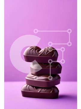 Σετ των 2 Intra Συλλεκτικό Ξύλινο Παζλ Plywood  4mm - Στοίβα καρδιών σοκολάτας Σε Ξύλινο Κουτί - Διαστάσεις: 10x10 cm – 25 κομμάτια