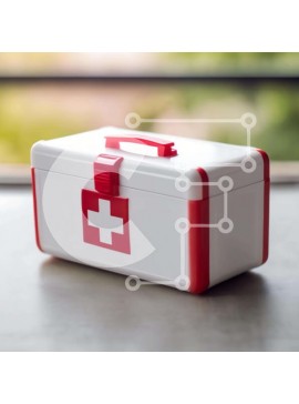 Intra Συλλεκτικό Ξύλινο Παζλ Plywood  4mm - Κιτ πρώτων βοηθειών έκτακτης ανάγκης με σύμβολο Ερυθρού και Λευκού Σταυρού Σε Ξύλινο Κουτί - Διαστάσεις Puzzle: 10x10 cm – 25 κομμάτια