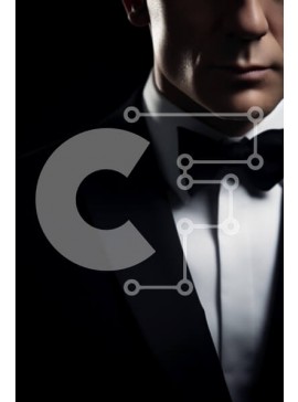 Intra Συλλεκτικό Ξύλινο Παζλ Plywood  4mm - Κομψός άντρας με μαύρο κοστούμι και παπιγιόν Σε Ξύλινο Κουτί - Διαστάσεις Puzzle: 10x10 cm – 25 κομμάτια