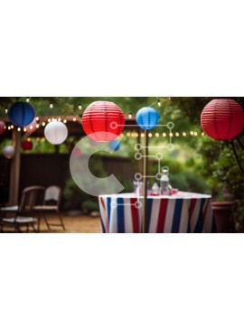 Intra Συλλεκτικό Ξύλινο Παζλ Plywood  4mm - Τραπέζι με πατριωτικό θέμα με χάρτινα φανάρια Σε Ξύλινο Κουτί - Διαστάσεις Puzzle: 10x10 cm – 25 κομμάτια