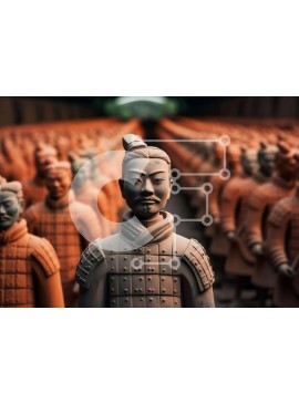 Intra Συλλεκτικό Ξύλινο Παζλ Plywood  4mm - Αγάλματα πολεμιστών από τερακότα σε κλειστό χώρο Σε Ξύλινο Κουτί - Διαστάσεις Puzzle: 10x10 cm – 25 κομμάτια