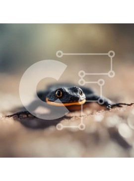 Intra Συλλεκτικό Ξύλινο Παζλ Plywood  4mm - Μικρός μαύρος και κίτρινος βάτραχος σε έναν βράχο Σε Ξύλινο Κουτί - Διαστάσεις: 10x10 cm – 25 κομμάτια