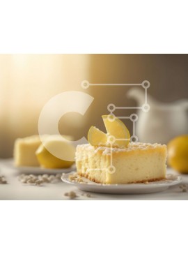 Σετ των 2 Intra Συλλεκτικό Ξύλινο Παζλ Plywood  4mm - Κέικ λεμονιού με το πιρούνι στο πιάτο Σε Ξύλινο Κουτί - Διαστάσεις: 10x10 cm – 25 κομμάτια