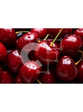 Σετ των 2 Intra Συλλεκτικό Ξύλινο Παζλ Plywood  4mm - Κόκκινα κεράσια με σταγονίδια νερού Σε Ξύλινο Κουτί - Διαστάσεις: 10x10 cm – 25 κομμάτια