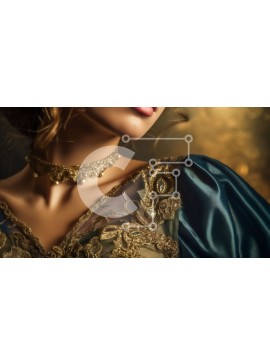 Σετ των 2 Intra Συλλεκτικό Ξύλινο Παζλ Plywood  4mm - Πορτρέτο μιας γυναίκας με μπλε φόρεμα με χρυσά αξεσουάρ Σε Ξύλινο Κουτί - Διαστάσεις: 10x10 cm – 25 κομμάτια