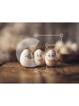 Intra Συλλεκτικό Ξύλινο Παζλ Plywood  4mm - Αυγά Smiley Face Σε Ξύλινο Κουτί - Διαστάσεις Puzzle: 10x10 cm – 25 κομμάτια