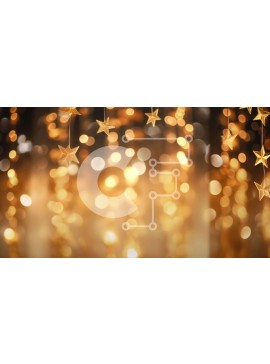 Intra Συλλεκτικό Ξύλινο Παζλ Plywood  4mm - Χρυσό έναστρο φόντο με φώτα Bokeh Σε Ξύλινο Κουτί - Διαστάσεις Puzzle: 10x10 cm – 25 κομμάτια