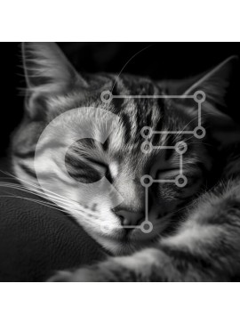 Intra Συλλεκτικό Ξύλινο Παζλ Plywood  4mm - Όμορφη κοντινή εικόνα του προσώπου μιας γάτας Σε Ξύλινο Κουτί - Διαστάσεις: 10x10 cm – 25 κομμάτια