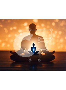 Intra Συλλεκτικό Ξύλινο Παζλ Plywood  4mm - Άνθρωπος που διαλογίζεται σε θέση Lotus Σε Ξύλινο Κουτί - Διαστάσεις Puzzle: 10x10 cm – 25 κομμάτια