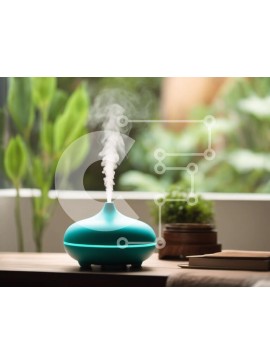 Intra Συλλεκτικό Ξύλινο Παζλ Plywood  4mm - Μπλε Υγραντήρας με Steam και Book Σε Ξύλινο Κουτί - Διαστάσεις Puzzle: 10x10 cm – 25 κομμάτια