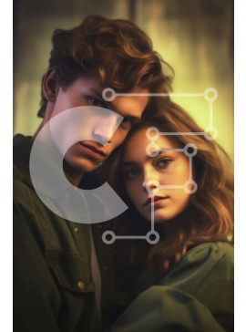 Intra Συλλεκτικό Ξύλινο Παζλ Plywood  4mm - Ρομαντική εικόνα ενός νεαρού ζευγαριού με πράσινα μπουφάν Σε Ξύλινο Κουτί - Διαστάσεις Puzzle: 10x10 cm – 25 κομμάτια