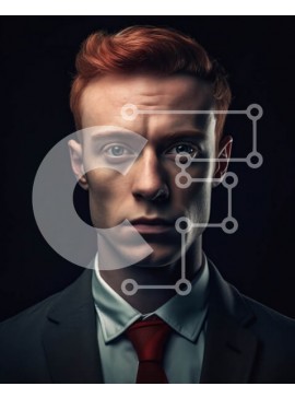 Intra Συλλεκτικό Ξύλινο Παζλ Plywood  4mm - Επαγγελματικό πορτρέτο ενός άνδρα με μαύρο κοστούμι και κόκκινη γραβάτα Σε Ξύλινο Κουτί - Διαστάσεις Puzzle: 10x10 cm – 25 κομμάτια