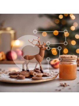 Σετ των 2 Intra Συλλεκτικό Ξύλινο Παζλ Plywood  4mm - Ξύλινο ειδώλιο ελαφιού με φρούτα και μαρμελάδα Σε Ξύλινο Κουτί - Διαστάσεις: 10x10 cm – 25 κομμάτια