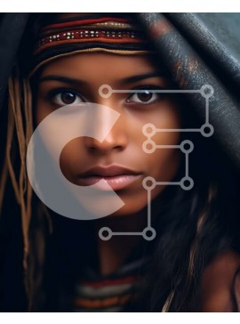 Intra Συλλεκτικό Ξύλινο Παζλ Plywood  4mm - Όμορφη εικόνα μιας γαλήνιας Αφρικανής με παραδοσιακά ρούχα και κόμμωση Σε Ξύλινο Κουτί - Διαστάσεις Puzzle: 10x10 cm – 25 κομμάτια