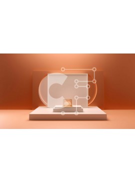 Intra Συλλεκτικό Ξύλινο Παζλ Plywood  4mm - Άδειο γυάλινο βάζο σε λευκό μαρμάρινο βάθρο στο δωμάτιο με ροδάκινο Σε Ξύλινο Κουτί - Διαστάσεις Puzzle: 10x10 cm – 25 κομμάτια