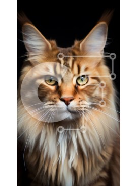 Σετ των 2 Intra Συλλεκτικό Ξύλινο Παζλ Plywood  4mm - Όμορφη κοντινή εικόνα του προσώπου μιας γάτας με λαμπερά πράσινα μάτια Σε Ξύλινο Κουτί - Διαστάσεις: 10x10 cm – 25 κομμάτια