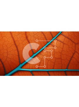 Intra Συλλεκτικό Ξύλινο Παζλ Plywood  4mm - Κοντινή όψη ενός φύλλου πορτοκαλιού με φλέβες και υφή Σε Ξύλινο Κουτί - Διαστάσεις: 10x10 cm – 25 κομμάτια