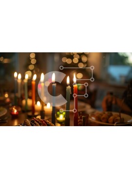 Σετ των 2 Intra Συλλεκτικό Ξύλινο Παζλ Plywood  4mm - Τραπεζαρία με αναμμένα κεριά και νόστιμο φαγητό Σε Ξύλινο Κουτί - Διαστάσεις: 10x10 cm – 25 κομμάτια