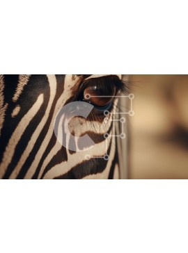 Intra Συλλεκτικό Ξύλινο Παζλ Plywood  4mm - Κοντινή όψη του προσώπου ζέβρας με ασπρόμαυρες ρίγες Σε Ξύλινο Κουτί - Διαστάσεις: 10x10 cm – 25 κομμάτια