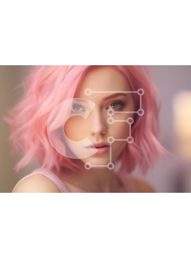 Intra Συλλεκτικό Ξύλινο Παζλ Plywood  4mm - Εκπληκτικό πορτρέτο μιας γυναίκας με ροζ μαλλιά Σε Ξύλινο Κουτί - Διαστάσεις Puzzle: 10x10 cm – 25 κομμάτια