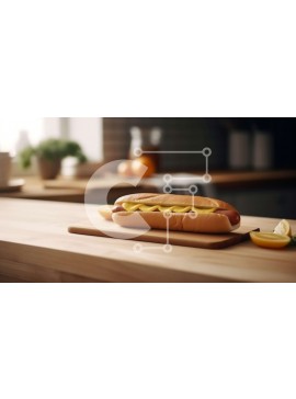 Σετ των 2 Intra Συλλεκτικό Ξύλινο Παζλ Plywood  4mm - Χοτ-ντογκ με φέτες λεμονιού σε ξύλινη σανίδα κοπής Σε Ξύλινο Κουτί - Διαστάσεις: 10x10 cm – 25 κομμάτια