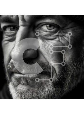 Intra Συλλεκτικό Ξύλινο Παζλ Plywood  4mm - Έντονο πορτρέτο ενός ηλικιωμένου με γένια και καπέλο Σε Ξύλινο Κουτί - Διαστάσεις Puzzle: 10x10 cm – 25 κομμάτια