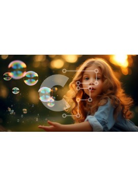 Intra Συλλεκτικό Ξύλινο Παζλ Plywood  4mm - Ονειρική εικόνα ενός νεαρού κοριτσιού που ψάχνει για σαπουνόφουσκες στο ηλιοβασίλεμα Σε Ξύλινο Κουτί - Διαστάσεις Puzzle: 10x10 cm – 25 κομμάτια