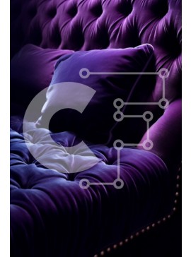 Intra Συλλεκτικό Ξύλινο Παζλ Plywood  4mm - Κομψός μωβ βελούδινος καναπές με φουντωτό σχέδιο και χρυσά καρφιά Σε Ξύλινο Κουτί - Διαστάσεις Puzzle: 10x10 cm – 25 κομμάτια