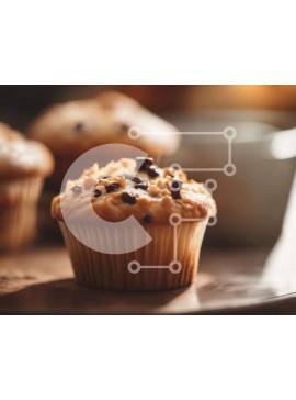 Σετ των 2 Intra Συλλεκτικό Ξύλινο Παζλ Plywood  4mm - Νόστιμα μάφιν με τσιπ σοκολάτας σε ξύλινο πιάτο Σε Ξύλινο Κουτί - Διαστάσεις: 10x10 cm – 25 κομμάτια