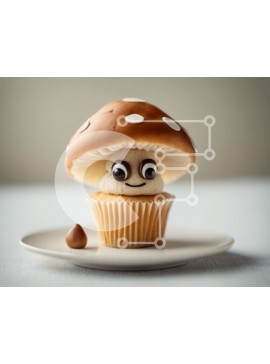 Σετ των 2 Intra Συλλεκτικό Ξύλινο Παζλ Plywood  4mm - Cupcake βρώσιμα μανιτάρια Σε Ξύλινο Κουτί - Διαστάσεις: 10x10 cm – 25 κομμάτια