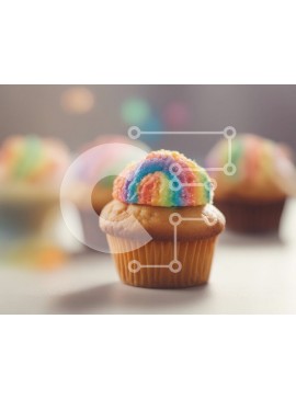 Σετ των 2 Intra Συλλεκτικό Ξύλινο Παζλ Plywood  4mm - Rainbow Cupcakes με Μοναδικά Σχέδια Σε Ξύλινο Κουτί - Διαστάσεις: 10x10 cm – 25 κομμάτια