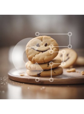 Σετ των 2 Intra Συλλεκτικό Ξύλινο Παζλ Plywood  4mm - Στοίβα από μπισκότα Smiley Face σε ένα τραπέζι Σε Ξύλινο Κουτί - Διαστάσεις: 10x10 cm – 25 κομμάτια