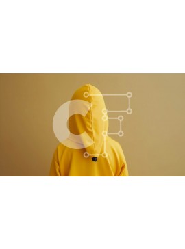 Intra Συλλεκτικό Ξύλινο Παζλ Plywood  4mm - Άτομο που φορά πορτοκαλί φούτερ και κίτρινο σακάκι Σε Ξύλινο Κουτί - Διαστάσεις Puzzle: 10x10 cm – 25 κομμάτια