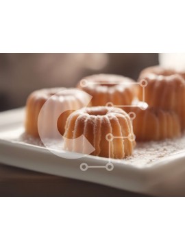 Σετ των 2 Intra Συλλεκτικό Ξύλινο Παζλ Plywood  4mm - Διάφορα γλυκά με επικάλυψη ζάχαρης σε λευκό πιάτο Σε Ξύλινο Κουτί - Διαστάσεις: 10x10 cm – 25 κομμάτια