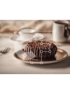 Σετ των 2 Intra Συλλεκτικό Ξύλινο Παζλ Plywood  4mm - Νόστιμο επιδόρπιο σοκολάτας με καφέ Σε Ξύλινο Κουτί - Διαστάσεις: 10x10 cm – 25 κομμάτια