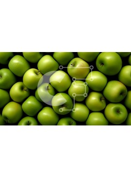 Σετ των 2 Intra Συλλεκτικό Ξύλινο Παζλ Plywood  4mm - Φρέσκα και ζουμερά πράσινα μήλα σε ένα σωρό Σε Ξύλινο Κουτί - Διαστάσεις: 10x10 cm – 25 κομμάτια