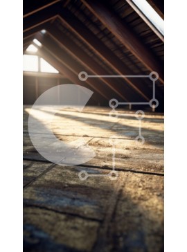 Intra Συλλεκτικό Ξύλινο Παζλ Plywood  4mm - Ημιτελής σοφίτα με ξύλινα δοκάρια και φεγγίτη Σε Ξύλινο Κουτί - Διαστάσεις Puzzle: 10x10 cm – 25 κομμάτια