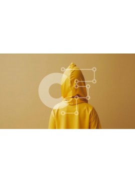 Intra Συλλεκτικό Ξύλινο Παζλ Plywood  4mm - Άτομο που φορά πορτοκαλί αδιάβροχο και κίτρινη κουκούλα Σε Ξύλινο Κουτί - Διαστάσεις Puzzle: 10x10 cm – 25 κομμάτια