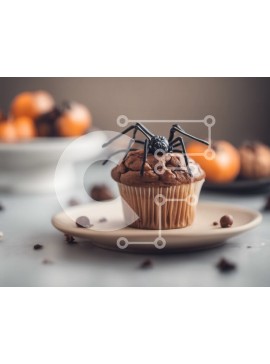 Σετ των 2 Intra Συλλεκτικό Ξύλινο Παζλ Plywood  4mm - Αποκριάτικο cupcake με βρώσιμη αράχνη Σε Ξύλινο Κουτί - Διαστάσεις: 10x10 cm – 25 κομμάτια