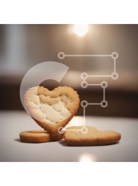 Σετ των 2 Intra Συλλεκτικό Ξύλινο Παζλ Plywood  4mm - Μπισκότα σε σχήμα καρδιάς στο τραπέζι - Ρομαντικό επιδόρπιο Σε Ξύλινο Κουτί - Διαστάσεις: 10x10 cm – 25 κομμάτια