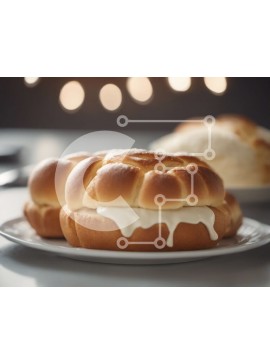 Σετ των 2 Intra Συλλεκτικό Ξύλινο Παζλ Plywood  4mm - Νόστιμο επιδόρπιο με γλάσο στο πιάτο Σε Ξύλινο Κουτί - Διαστάσεις: 10x10 cm – 25 κομμάτια