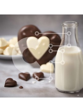 Σετ των 2 Intra Συλλεκτικό Ξύλινο Παζλ Plywood  4mm - Ποικιλία σοκολάτες και μπισκότα σε σχήμα καρδιάς με μπουκάλι γάλακτος Σε Ξύλινο Κουτί - Διαστάσεις: 10x10 cm – 25 κομμάτια